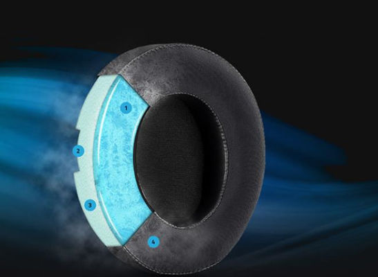 Cooling gel-infused memory foam ear cushion black or grey colour for the gaming headphone