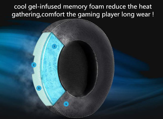 Cooling gel-infused memory foam ear cushion black or grey colour for the gaming headphone