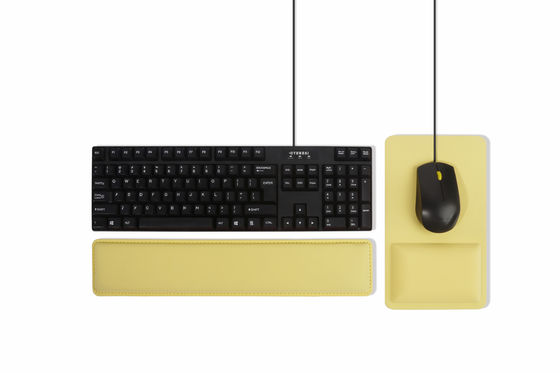 Ergonomic design cooling gel-infused memory foam wrist rest for the full size keyboard to reduce press of wrist hand
