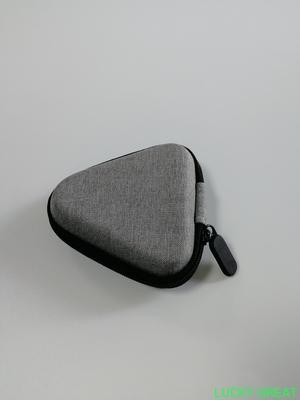 customized mini portable PU leather  EVA earphone case pouch bag hard shell zipper case