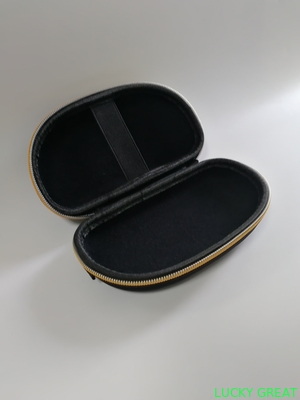 customized mini portable PU leather  EVA earphone case pouch bag hard shell zipper case
