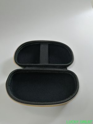 customized mini portable PU leather  EVA earphone case pouch bag hard shell zipper case