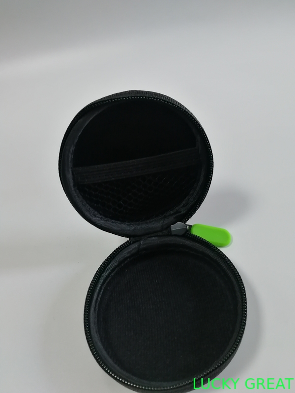 customized mini portable PU leather  EVA earphone case pouch bag hard shell zipper case