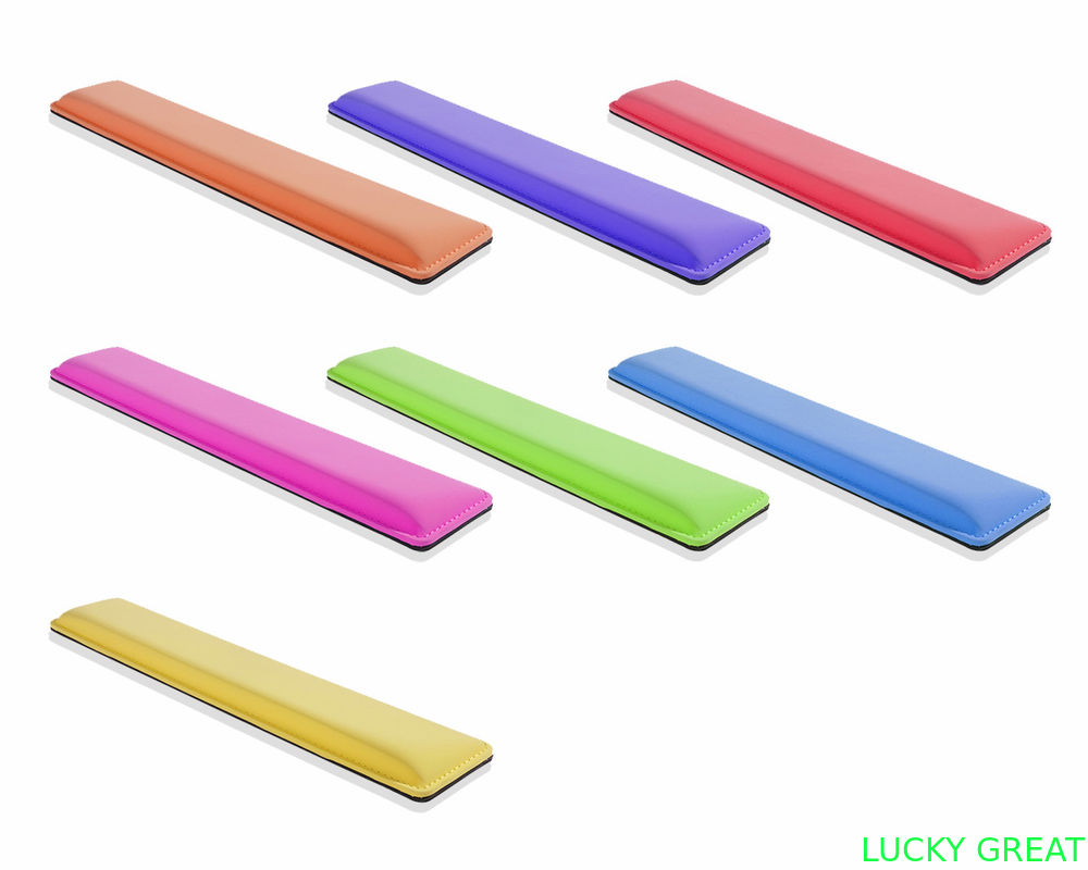 Ergonomic design cooling gel-infused memory foam wrist rest for the full size keyboard to reduce press of wrist hand