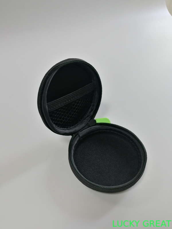 customized mini portable PU leather  EVA earphone case pouch bag hard shell zipper case