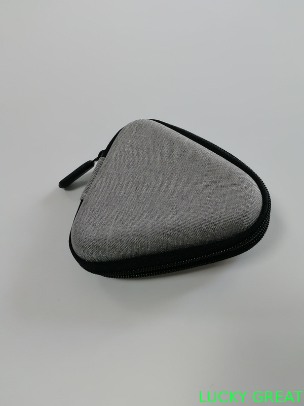 customized mini portable PU leather  EVA earphone case pouch bag hard shell zipper case