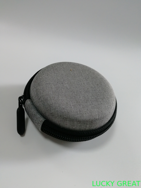 customized mini portable PU leather  EVA earphone case pouch bag hard shell zipper case