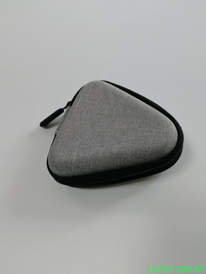 customized mini portable PU leather  EVA earphone case pouch bag hard shell zipper case