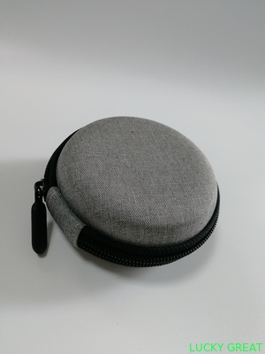 customized mini portable PU leather  EVA earphone case pouch bag hard shell zipper case